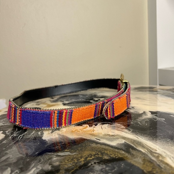 Vintage multicolor tapestry belt - Picture 6 of 11